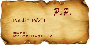 Pató Pál névjegykártya